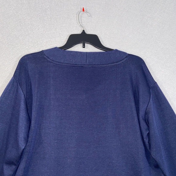 Weekends by Chicos Sweater Womens 3 Blue Long Sleeve V Neck Solid Casual Top - Picture 8 of 15